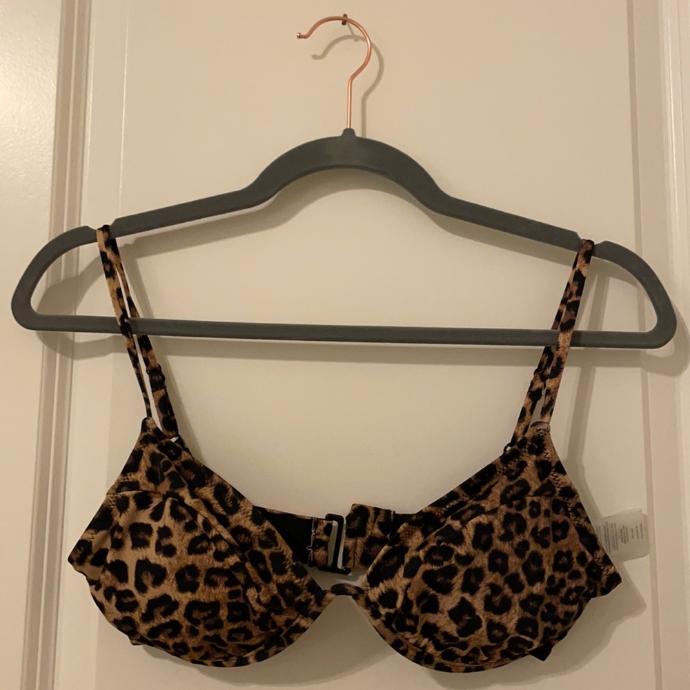 Good American Cheetah bikini Top